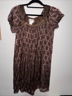 M.S.S.P. Brown Silk-Blend Dress